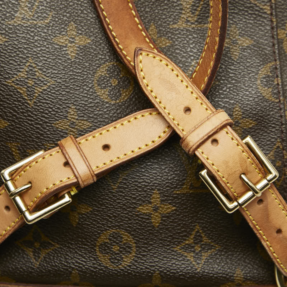 LOUIS VUITTON Authentic Brown Monogram Leather Backpack - Picture 11 of 14